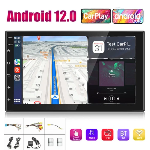Android 12 Carplay GPS Navi WiFi 7in" Double 2Din Touch Screen Car Stereo Radio