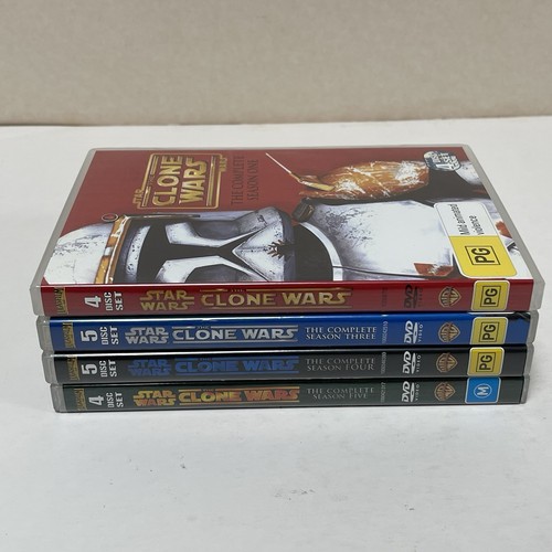 4 x Star Wars The Clone Wars DVD: The Complete Seasons 1 3 4 5 - Region 4 - Picture 3 of 4