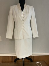 Vintage Talbots Petite Ivory Skirt Suit Size 2 Blazer Jacket Pencil Skirt
