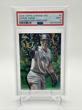 2025 Aaron Judge Chrome Update Series Celebracion Green Refractor #83/99🔥PSA 9!