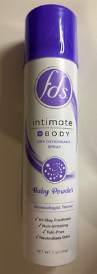 Intimate + Body Dry Deodorant Spray - Baby Powder (2 pack)