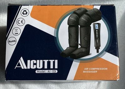Aicutti AI-03 Air Compression Massager Black Heated LED Feet Calf Thigh RoHS CE