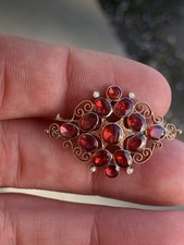 9Ct Gold Garnet And Seed Pearl Georgian Dome Back 18Th Century Brooch 