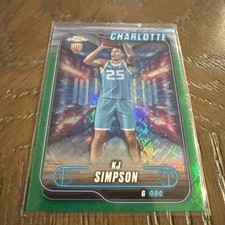 2024-25 Topps Chrome - KJ Simpson Jr. #102 Green Refractor /99 (RC)