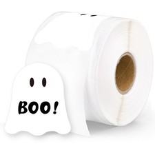 Halloween Ghost Direct Thermal Labels Cute White Ghost Label Stickers Self-Adhes