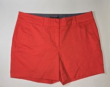Nautica Womens Orange Chino Stretch Shorts Beach Coastal Classic Preppy Sz 8