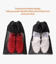 15 Pack Portable Shoe Bags for Travel Large Pouch Storage Organizer Clear Window