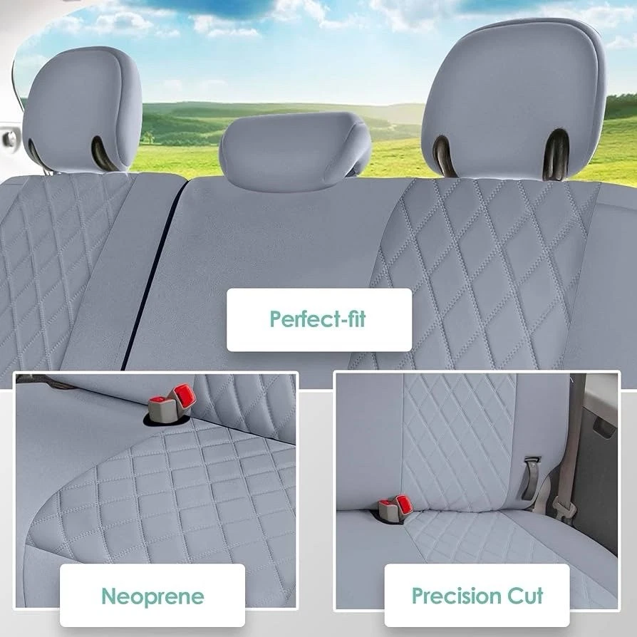 Capas de assento de neoprene cinza ajuste personalizado 3ª fileira para Toyota Sienna 2011–2020 - Imagem 3 de 3