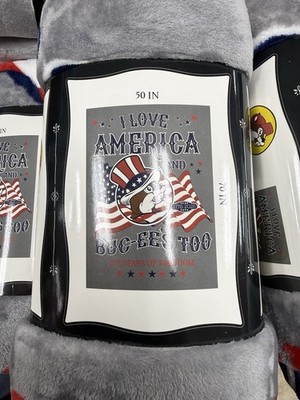 New 2026 NEW Buc-ee s 4th Of JULY Plush Throw Blanket 50 x70  Bucees