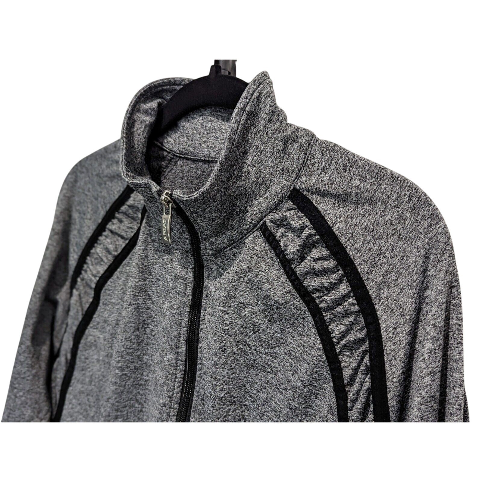 Ariat Womens Zip AriatTEK Jacket Size L Gray Black Trim Athletic Equestrian $140