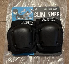 NEW 187 Killer Pads Slim Knee Pad Black Large for Skateboarding