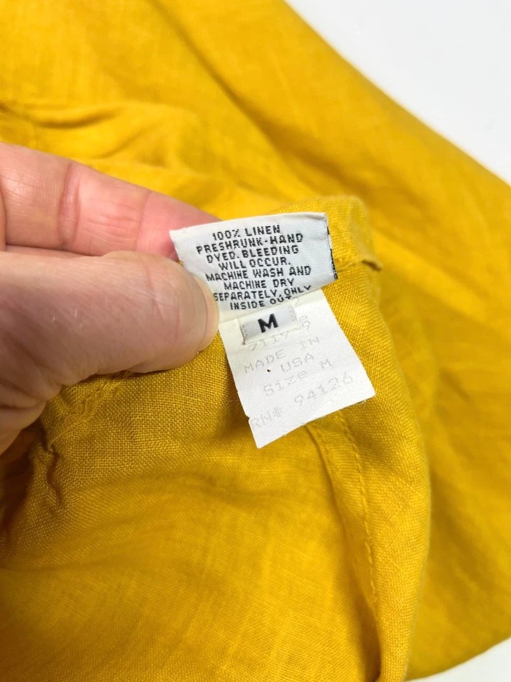 Maxi Falda CP Tonos Talla M Amarilla Corte Sesgado Bolsillos Pull-On Foto 3 de 4