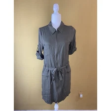 Monroe and Main Womens Size M Green Zip Up Dress Belt