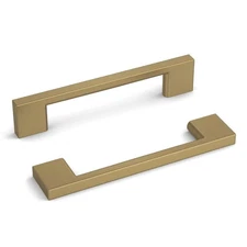 Haliwu 6 Pack Brushed Gold Cabinet Handles 3-3/4 Inch Hole Center