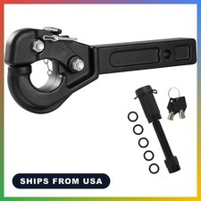 Pintle Hitch Trailer Tow Receiver Hook Heavy Duty Steel Black 2 Inch 33000 Lbs T
