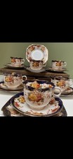 Crown Imari Style Blue Gold 18 Piece Part Tea Set