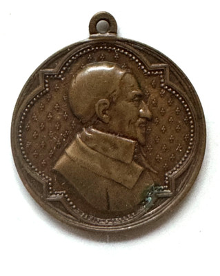 Anhänger / Medaille - St.Vincent de Paul Priez Pour Nous 30er Jahre -  3,1 cm