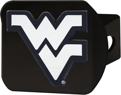 FANMATS 21054 West Virginia Mountaineers Black Metal Hitch 3.4''x4'', 