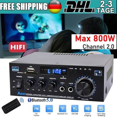 Bluetooth Receiver Stereo Verstärker Audio Empfänger Amplifier HiFi Music Player