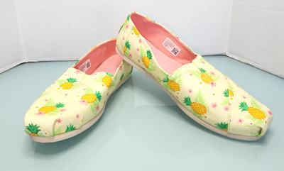 Toms Alpargata lemonade pineapple paradise canvas Slip-On comfort shoe NWT Sz 11