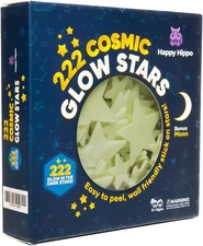 Happy Hippo 222 Glow in The Dark Stars for Ceiling with Bonus Moon 