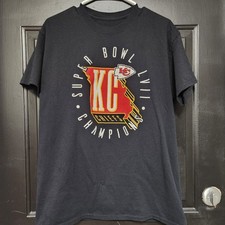 Kansas City Chiefs Super Bowl LVII Champions Tee Shirt Black Large Football NFL 