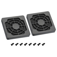 50mm Cooling Fan Filter with Screw, 2 Pack ABS Ventilator Grill Guard, Black