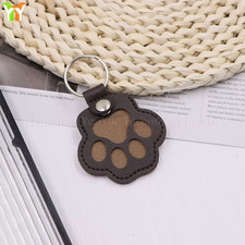 Leather Memorial Pet Hair Storage Bag Cat Paw Keychain Handmade Homemade Pet Mem