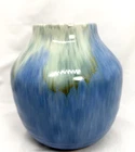 1930’s Roseville Pottery Blue Tourmaline Art Deco 7” T Vase Amazing!