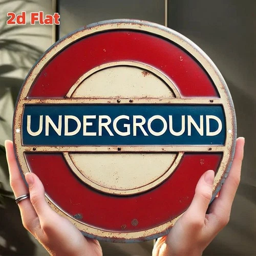 Vintage London Underground Aluminum Tin Metal Signs Home Décor 8x8