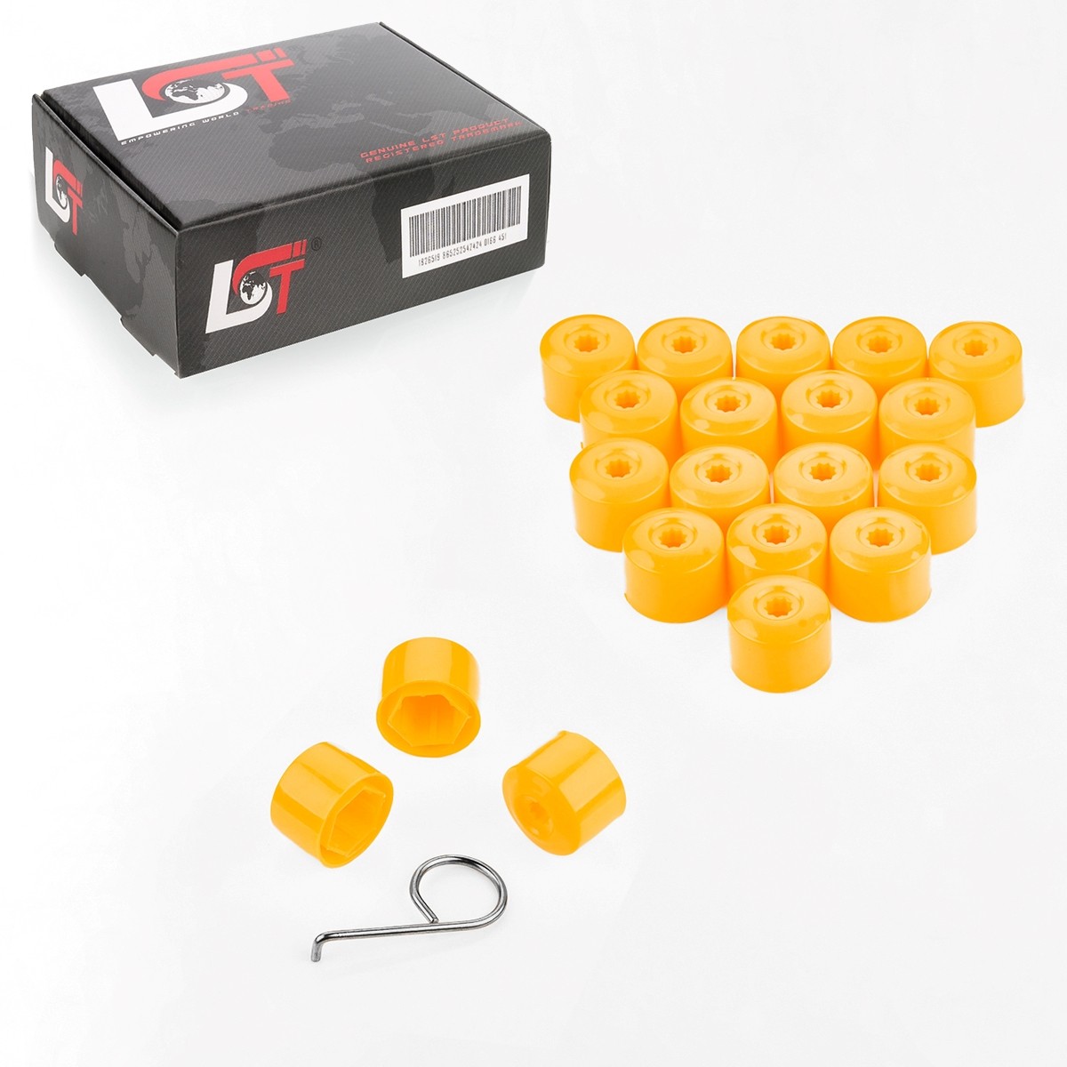 20x Wheel Bolt Caps Set Yellow 17 mm for SAAB