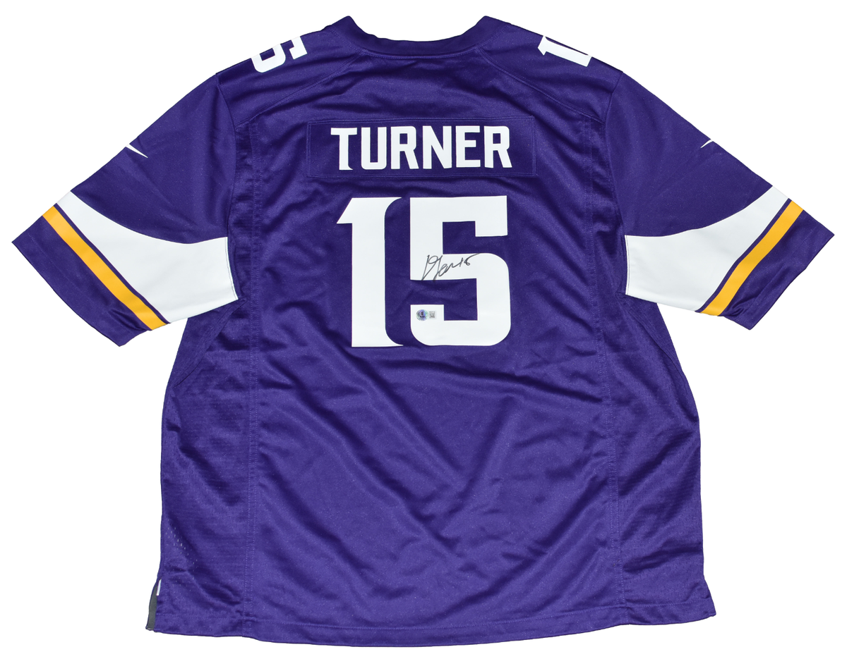 DALLAS TURNER SIGNED MINNESOTA VIKINGS #15 PURPLE NIKE JERSEY