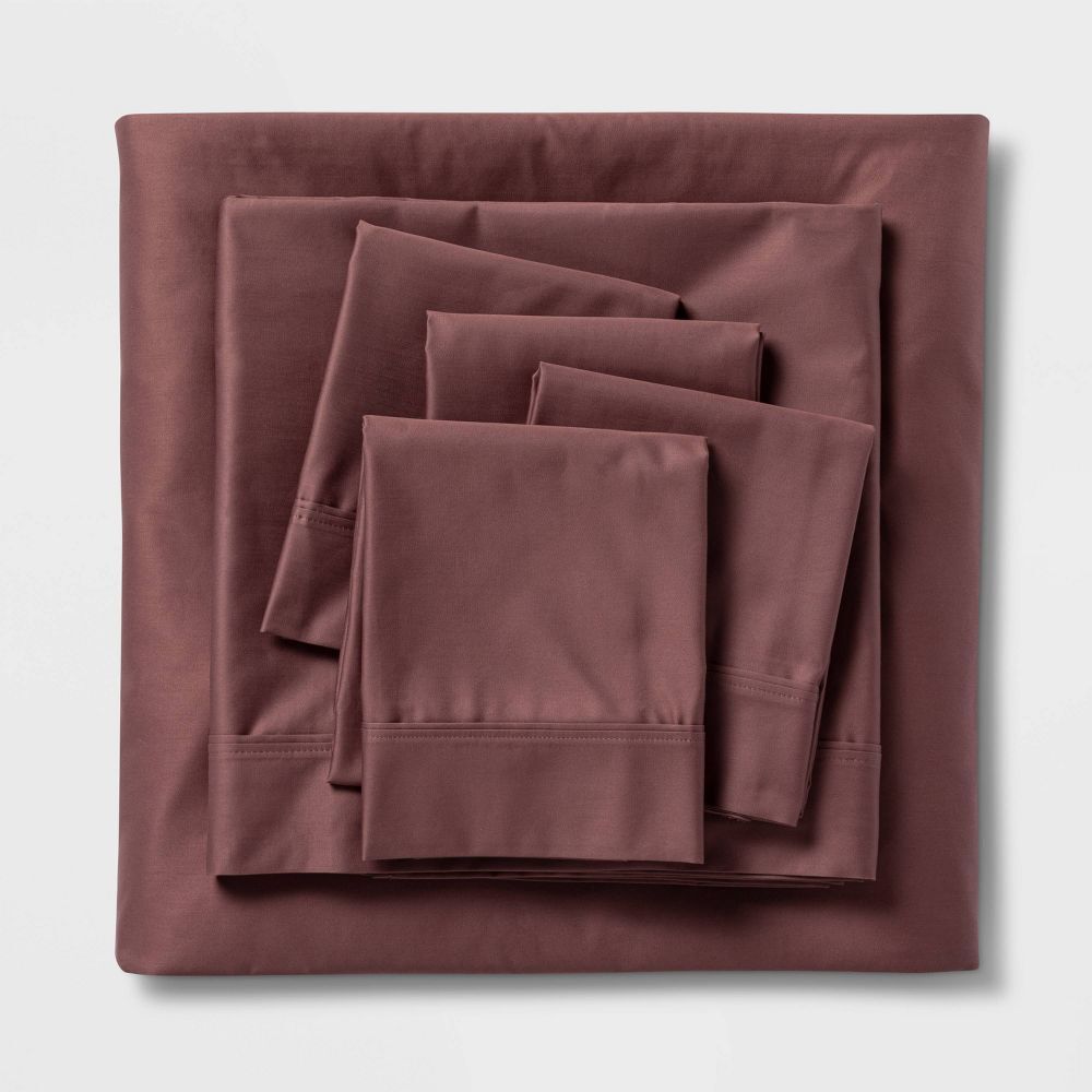 Комплект листов Queen 6pc 800 Thread Count Solid Mauve - Threshold Signature 7690₽