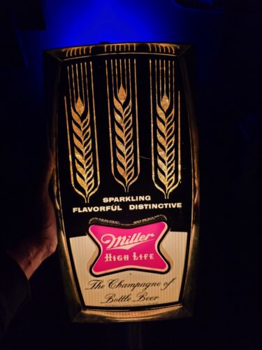 Vintage 1960s70s Miller High Life Beer Lighted Sign Bar Pub Light Display - Picture 9 of 9