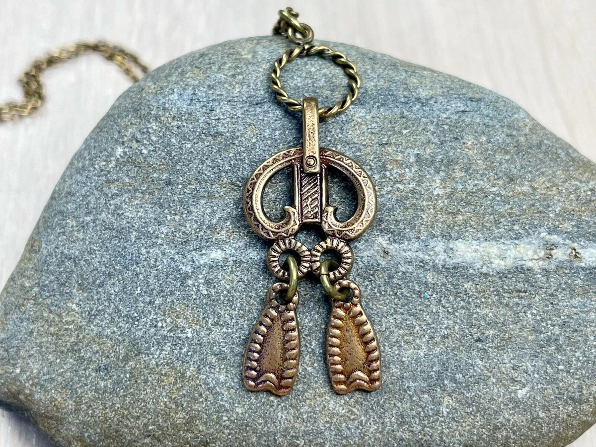 Kalevala Jewelry Necklace Vintage Bronze Pendant Necklace from