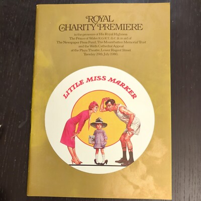 Theater Erinnerungsstücke.  Royal Charity Premiere. LITTLE MISS MARKER.  Juli 1980