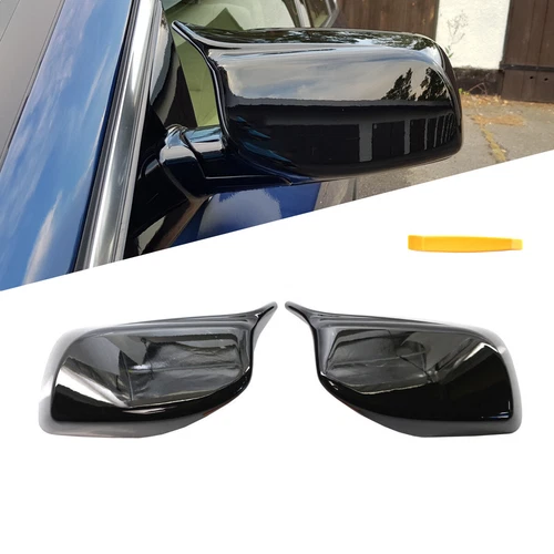 Gloss Black M Style Side Mirror Cover Caps For BMW E60 E61 2003-2007 530i 550i