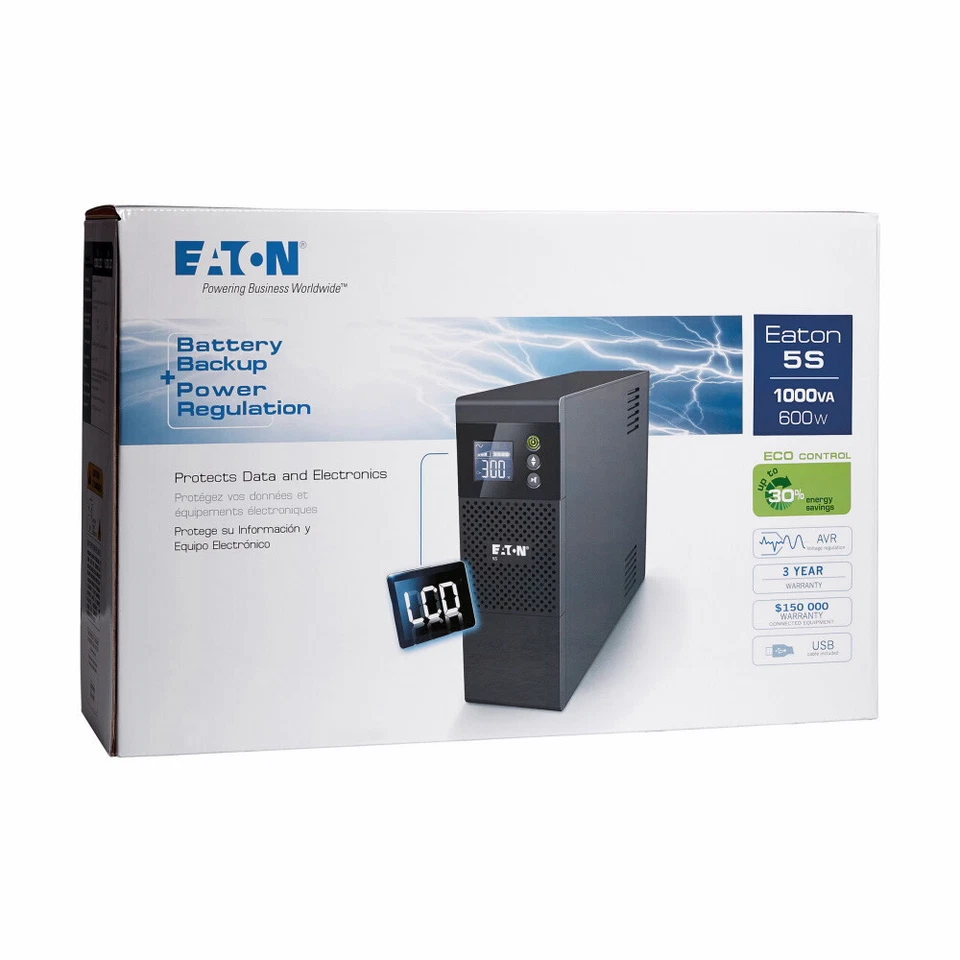 Eaton 5S 5S1000LCD 1000VA / 600W 120V Line-interactive Tower UPS - Image 3 of 3