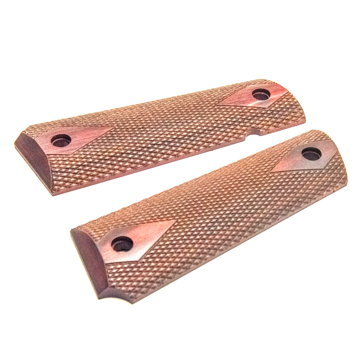 COLT 1911 S70 Full size Solid Rosewood Checkered Grips - AMBI CUT