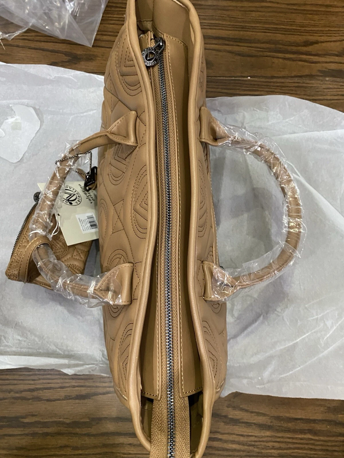 Valentino Orlandi Borsa Grande Trapuntata Taupe Tracolla Tracolla e Manico