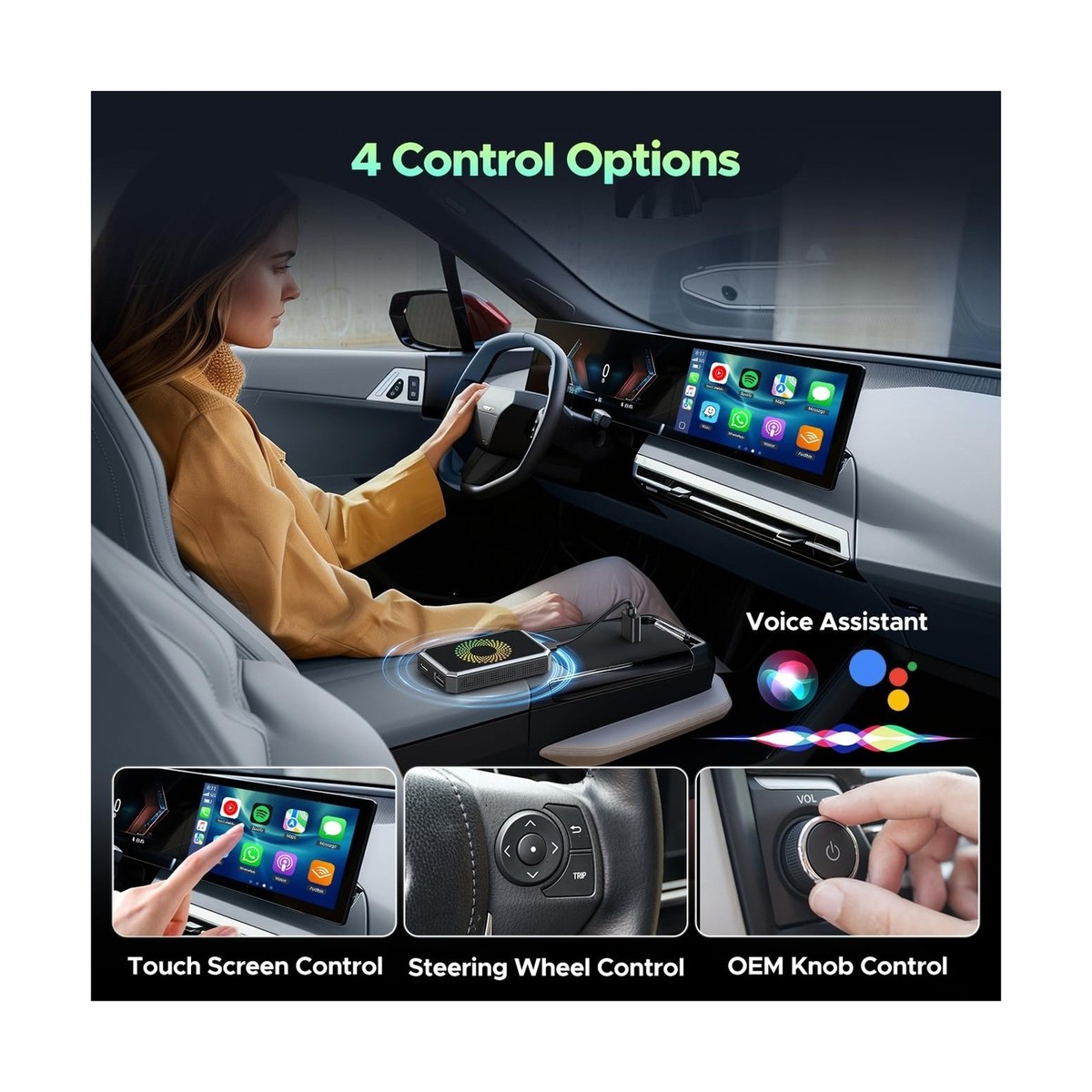 LAMTTO 3 In 1 Net-flix Carplay Car With Youtube Tiktok Spotify, 9 Inch