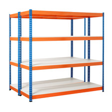 2 x Heavy Duty Racking Melamine Shelves 4 Levels | 1800mm H x 1800mm W x 600mm D
