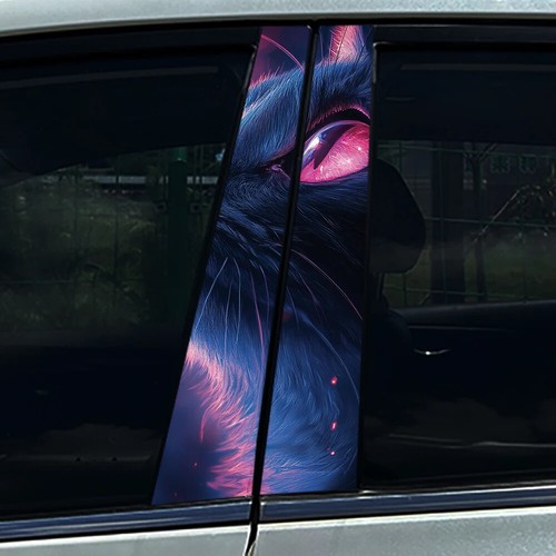 2x Cool Lovely Cat Car Center Pillar Sticker B Pillar Protective Film Decoration - Bild 16 von 27