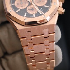 Audemars Piguet Royal Oak Chronograph 41mm 18k Rose Gold Brown 26331OR Mint B&P 15