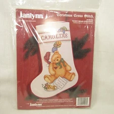 Janlynn Teddy Bear Stocking Christmas Cross Stitch Kit #149-03 1993 Holiday NEW