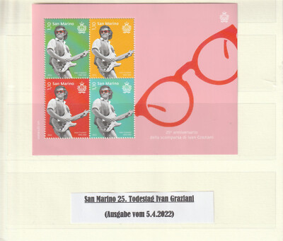 San Marino Mi.2883-86 Block 100 25. Todesstag Ivan GRAZIANI postfr. SONDERPREIS