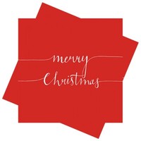 "Servietten \"Merry Christmas\" Rot Weihnachten Deko 33 X 33 Cm 20Er Pack"