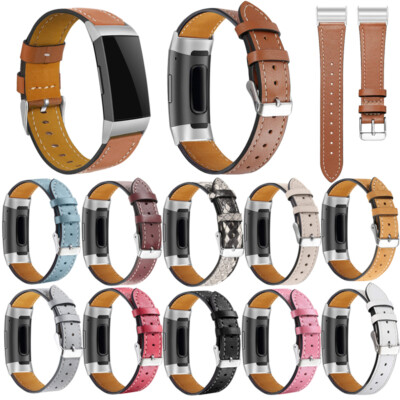 For Fitbit Charge 3/4 Strap Replacement Genuine Leather Wristband Band Bracelet