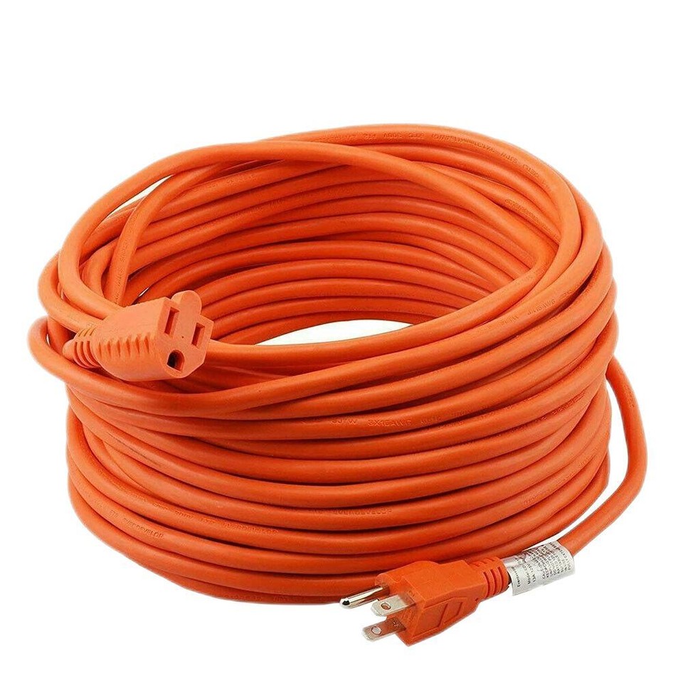 Heavy Duty Outdoor/Indoor Extension Cord 16/3 Orange USA 6/8/15/25/50