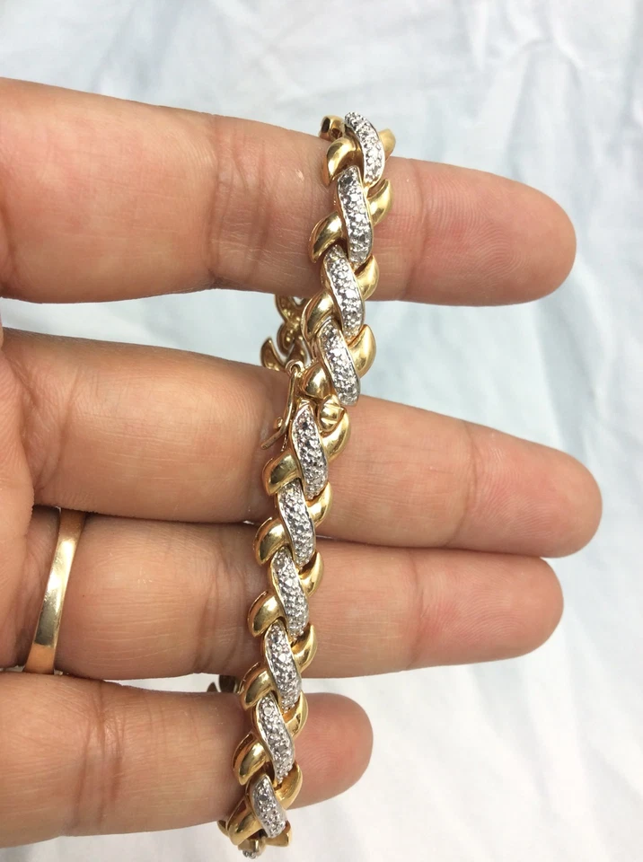 Hermosa pulsera QVC plata de ley 925 vermeil 2 tonos Foto 2 de 4